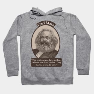 Karl Marx Portrait and Quote Hoodie